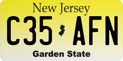 NJ license plate C35AFN