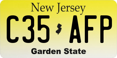 NJ license plate C35AFP