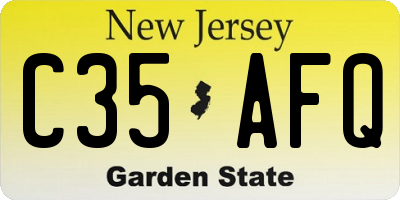NJ license plate C35AFQ