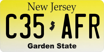 NJ license plate C35AFR