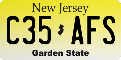 NJ license plate C35AFS