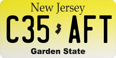 NJ license plate C35AFT
