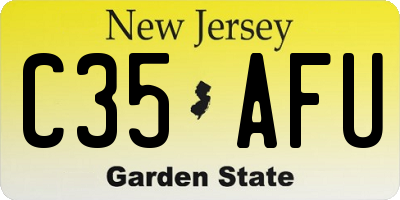 NJ license plate C35AFU