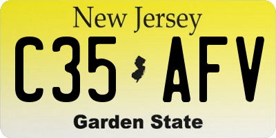 NJ license plate C35AFV