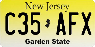 NJ license plate C35AFX
