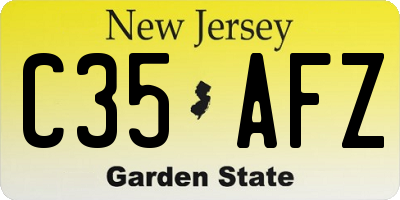 NJ license plate C35AFZ