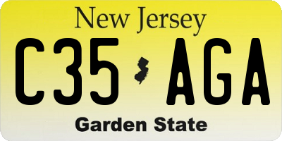 NJ license plate C35AGA