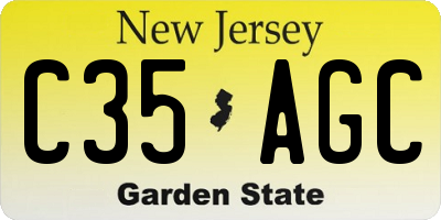 NJ license plate C35AGC