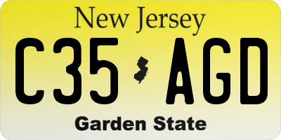 NJ license plate C35AGD