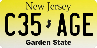NJ license plate C35AGE