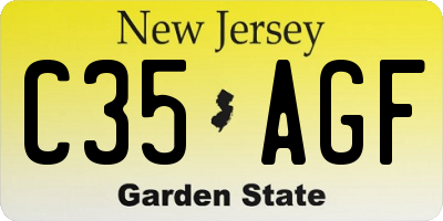 NJ license plate C35AGF