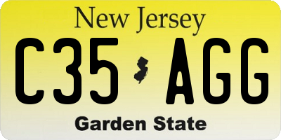 NJ license plate C35AGG