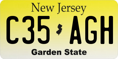 NJ license plate C35AGH