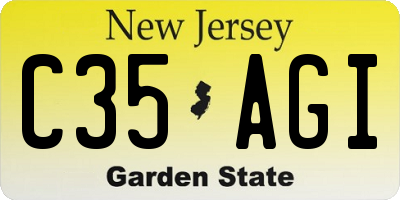 NJ license plate C35AGI
