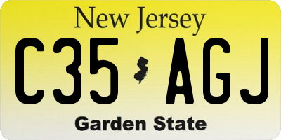 NJ license plate C35AGJ