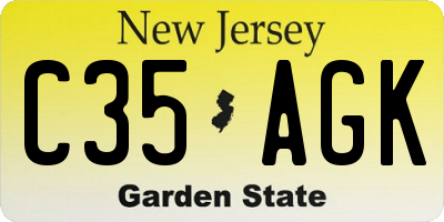 NJ license plate C35AGK
