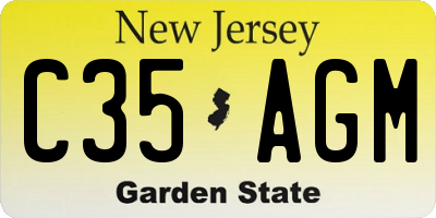 NJ license plate C35AGM