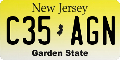 NJ license plate C35AGN