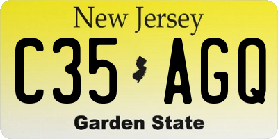 NJ license plate C35AGQ