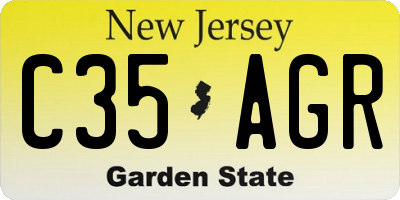 NJ license plate C35AGR