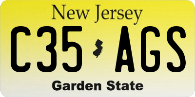 NJ license plate C35AGS