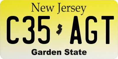 NJ license plate C35AGT