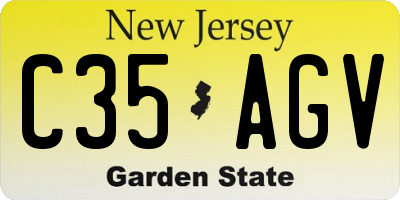NJ license plate C35AGV