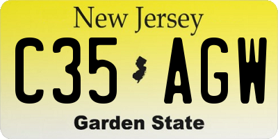 NJ license plate C35AGW