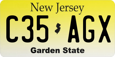 NJ license plate C35AGX