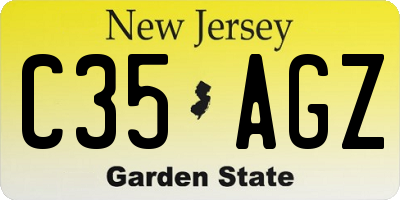 NJ license plate C35AGZ