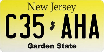 NJ license plate C35AHA