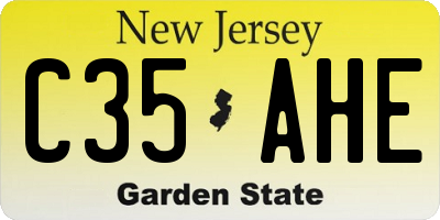 NJ license plate C35AHE