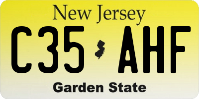 NJ license plate C35AHF