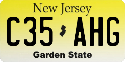 NJ license plate C35AHG
