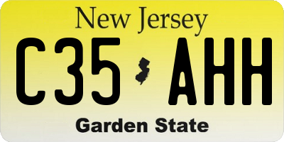 NJ license plate C35AHH