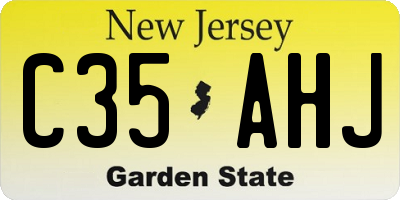 NJ license plate C35AHJ