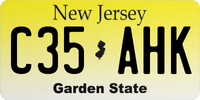 NJ license plate C35AHK