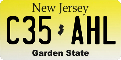 NJ license plate C35AHL