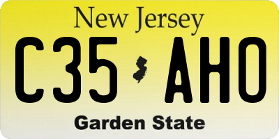 NJ license plate C35AHO