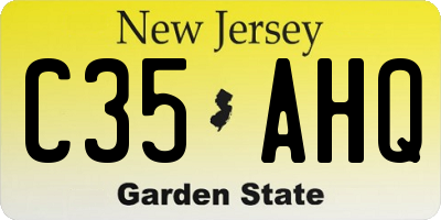 NJ license plate C35AHQ