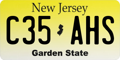 NJ license plate C35AHS