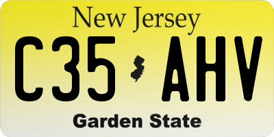 NJ license plate C35AHV