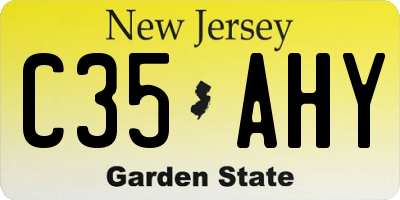 NJ license plate C35AHY