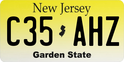 NJ license plate C35AHZ