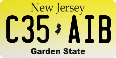 NJ license plate C35AIB