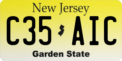 NJ license plate C35AIC