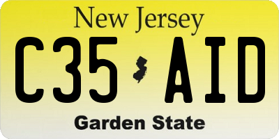 NJ license plate C35AID