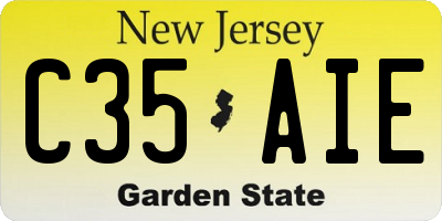 NJ license plate C35AIE