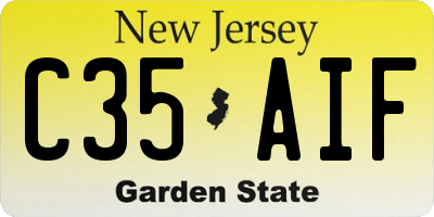 NJ license plate C35AIF