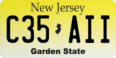 NJ license plate C35AII
